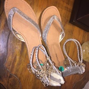 Metallic gold and silver sandals